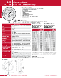 Thumbnail of document Data Sheet - PCT Contractor Pressure Gauge/PCT-LF Lead free